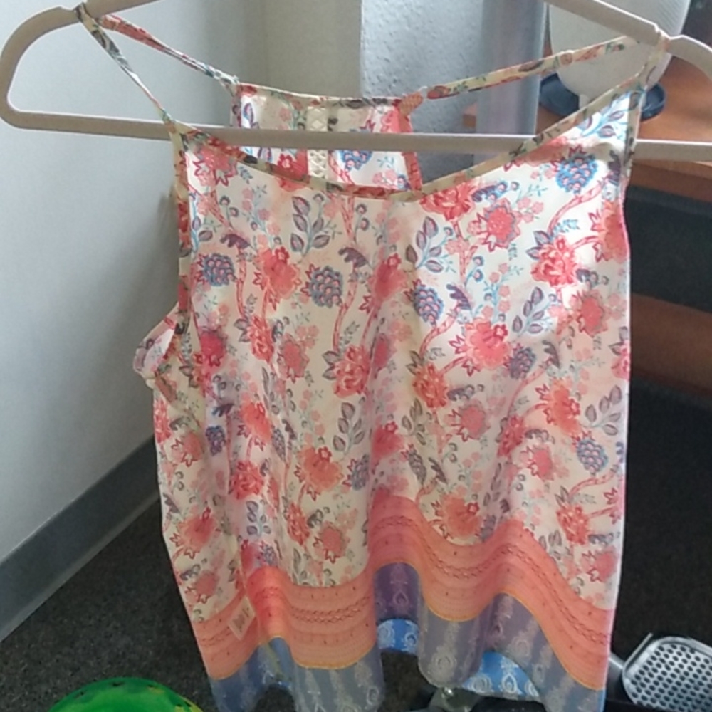 Pink rose vintage tank top